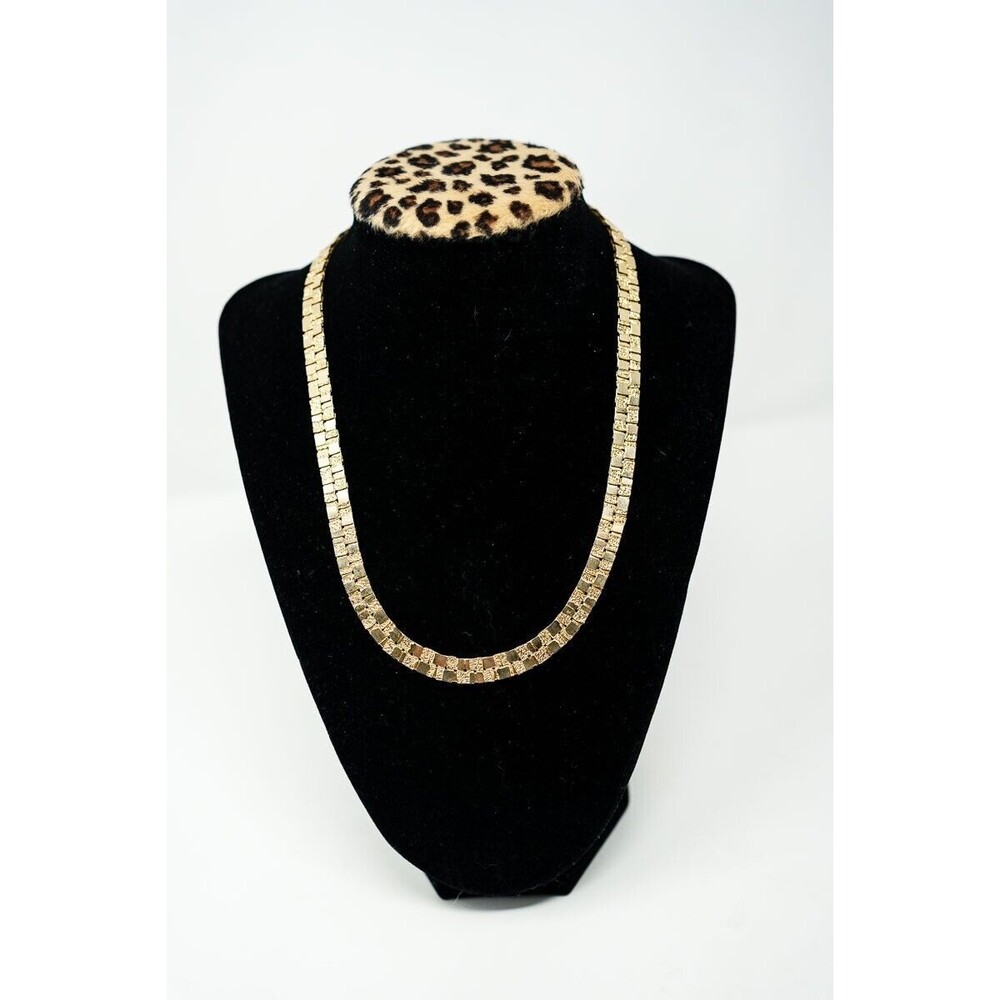 Vintage Gold‎ tone Nugget Link Necklace 18"